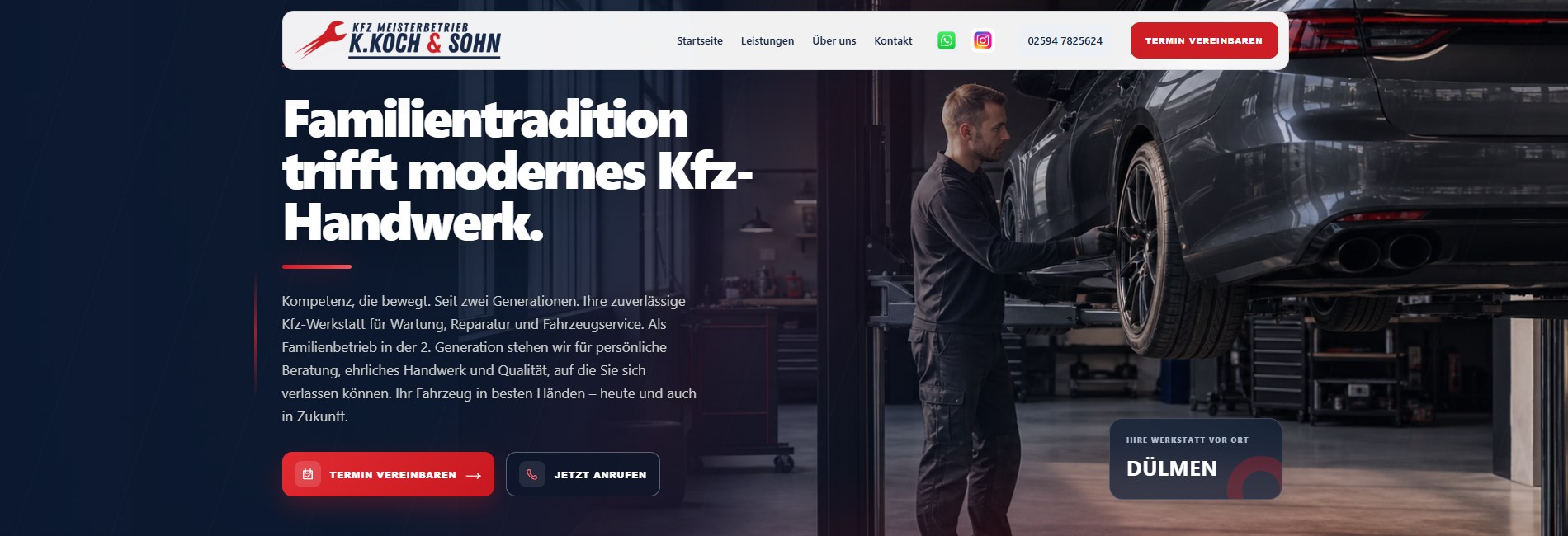 Website des KFZ-Meisterbetriebs Koch und Sohn